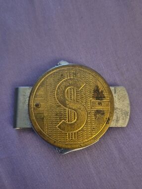 Vintage Gold Tone Dollar Sign Money Clip